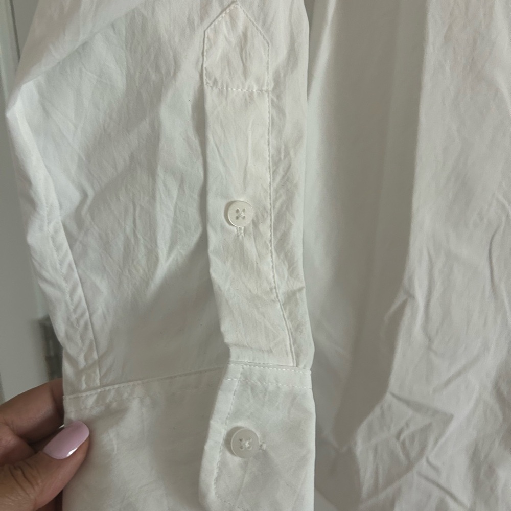 ATHLETA • Big Loose Fit White Long Sleeve  Shirt • MP - Picture 5 of 9
